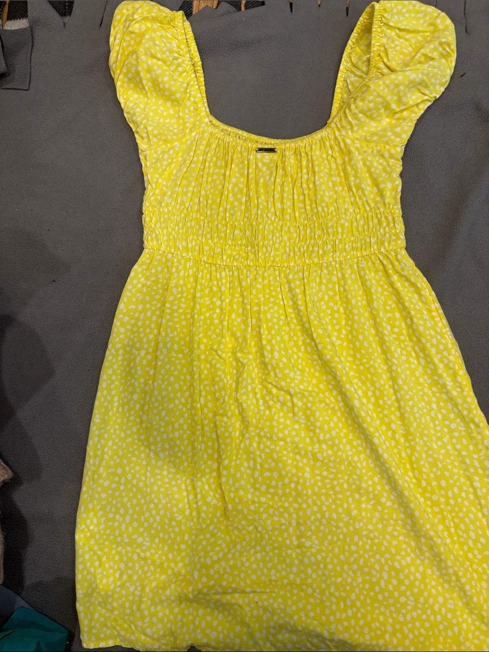 BillabongYellow Puff-Sleeve Dress
